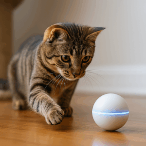 katze und fernsteuerbarer Ball